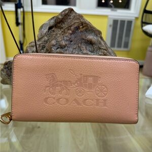 Coach Peach Leather Women's Wallet